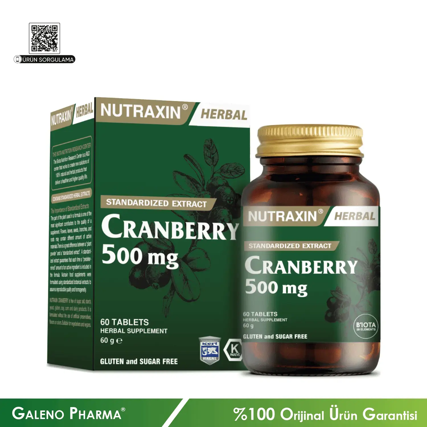 Nutraxin Herbal Cranberry 500mg 60 Tablet