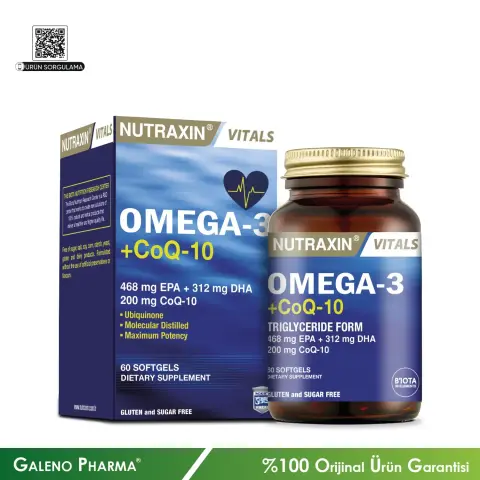 Nutraxin Vitals Omega-3+CoQ-10 60 Softgels