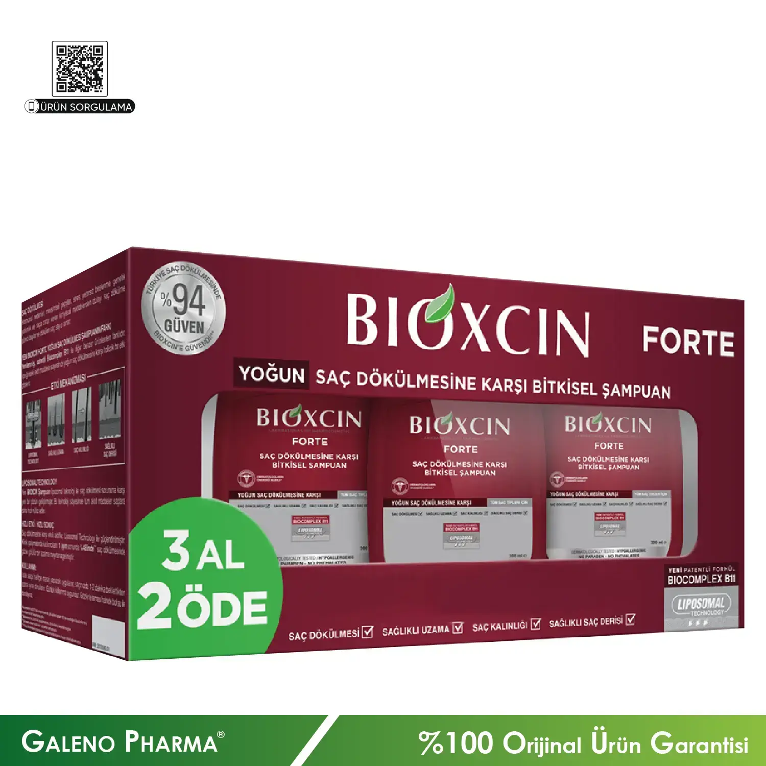 Bioxcin Forte 3 Al 2 Öde Şampuan