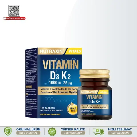 Nutraxin D3 K2 Vitamin 120 Tablet