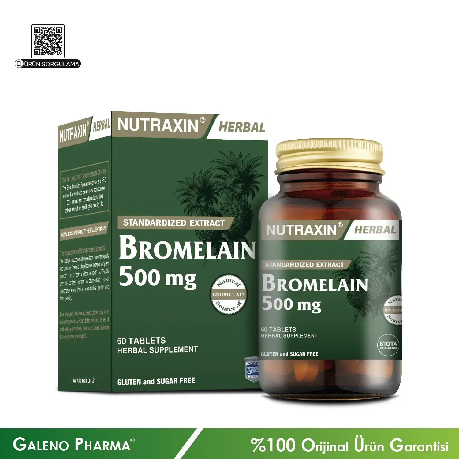Nutraxin Herbal Bromelain 500mg 60 Tablet