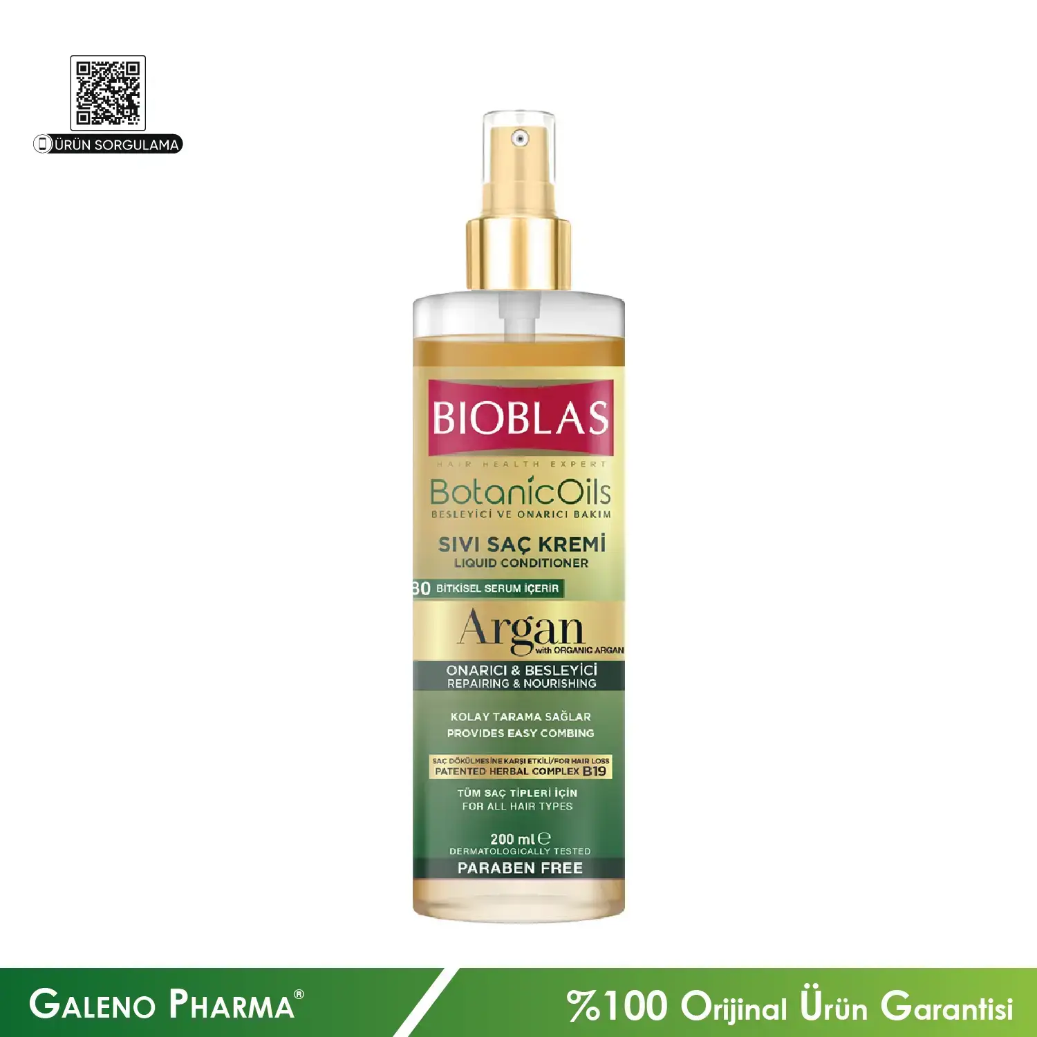 Bioblas Botanic Oils Argan Sıvı Saç Kremi 200mL