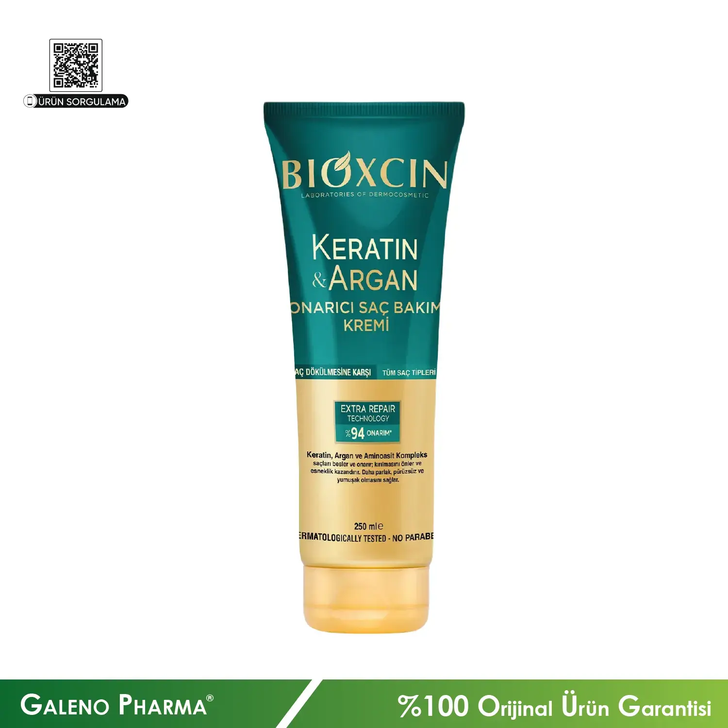 Bioxcin Keratin & Argan Onarıcı Saç Bakım Kremi 250mL