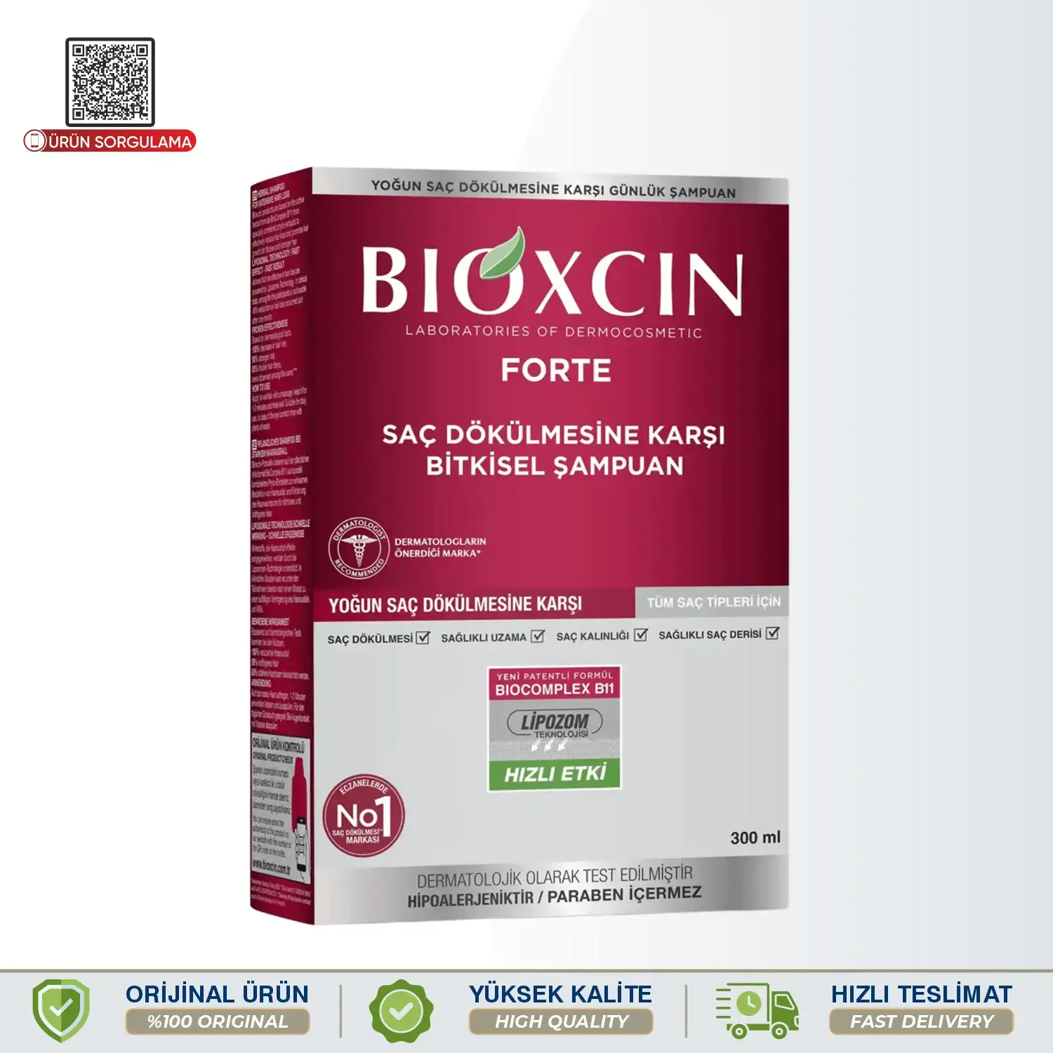 Bioxcin Forte Saç Dökülmesine Karşı Şampuan 300 mL