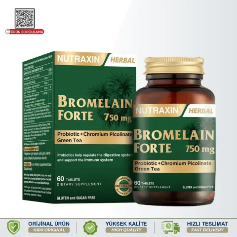 Nutraxin Herbal Bromelain Forte 750 mg 60 Tablet