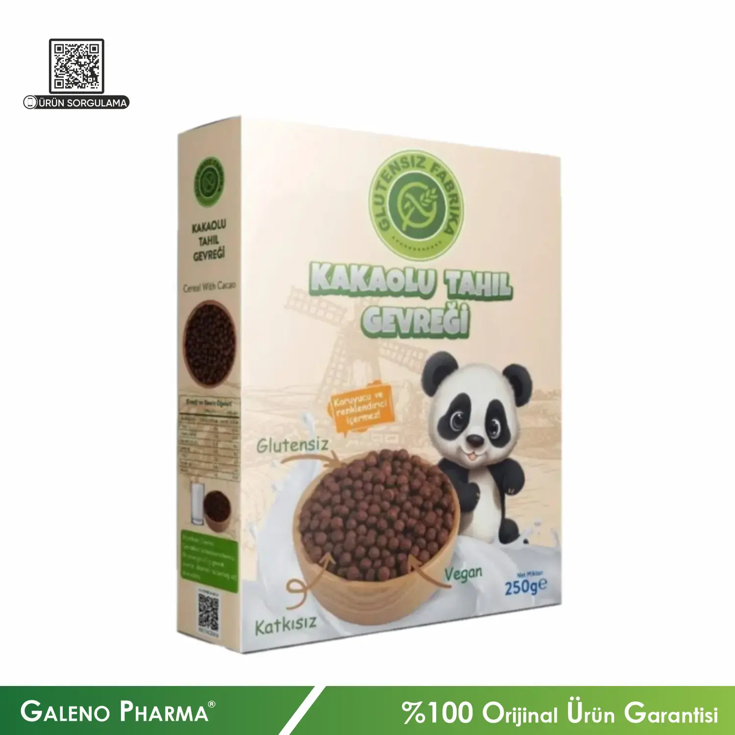 Glutensiz Fabrika Glutensiz Kakaolu Tahıl Gevreği 250g