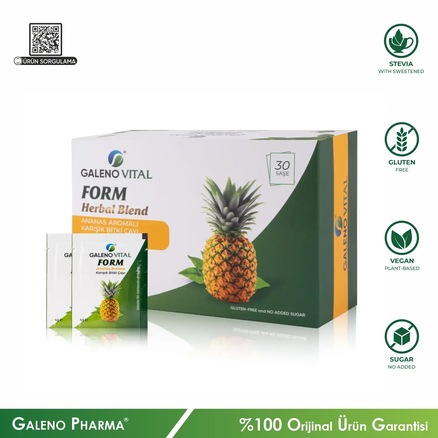 Galeno Vital Form Herbal Blend Bromelain Destekli Detox Çayı 30 Saşe