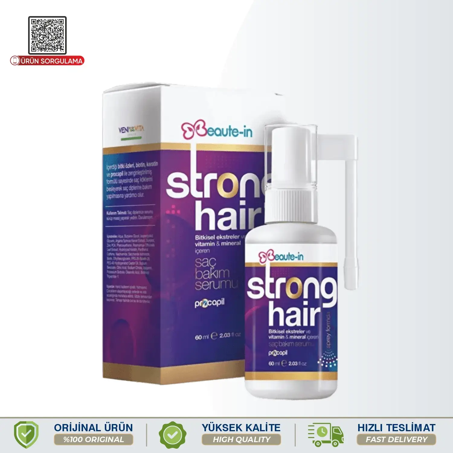 Herbasist Beute-In Strong Hair Sprey Saç Bakım Serumu 60 mL
