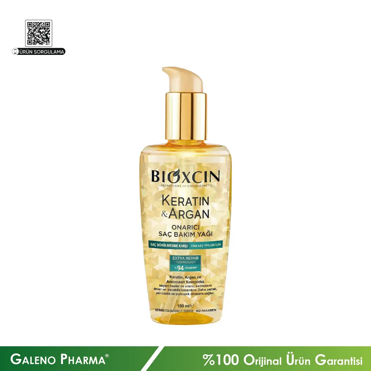 Bioxcin Keratin&Argan Onarıcı Saç Bakım Yağı 150mL