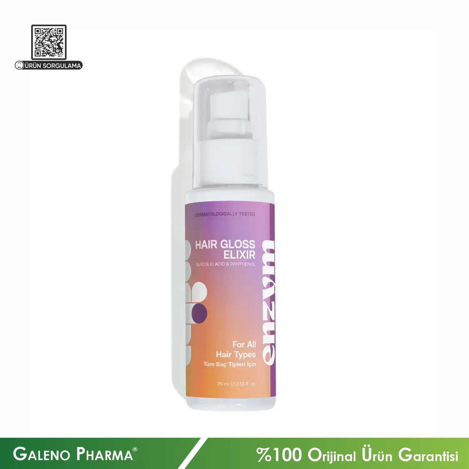 Enzym Cosmetics Hair Gloss Elixir Parlaklık ve Hacim Verici Saç Bakım Serumu 75mL