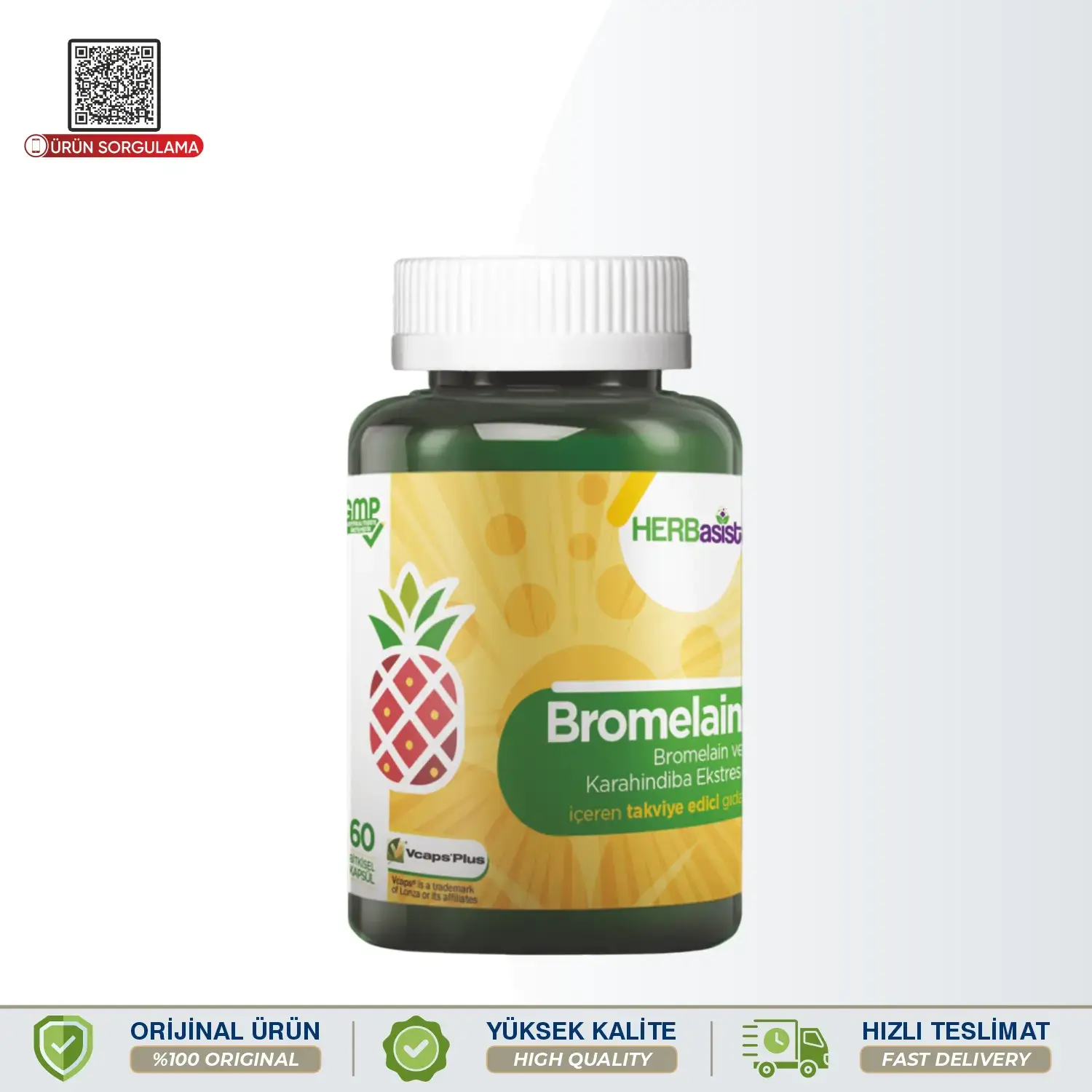 Herbasist Bromelain ve Karahindiba Ekstresi 60 Kapsül