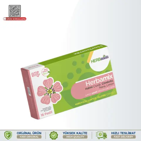 Herbasist Herbamix Hatmi Çiçeği Zencefil Çörekotu Yağı İçeren Pastil 16 Adet