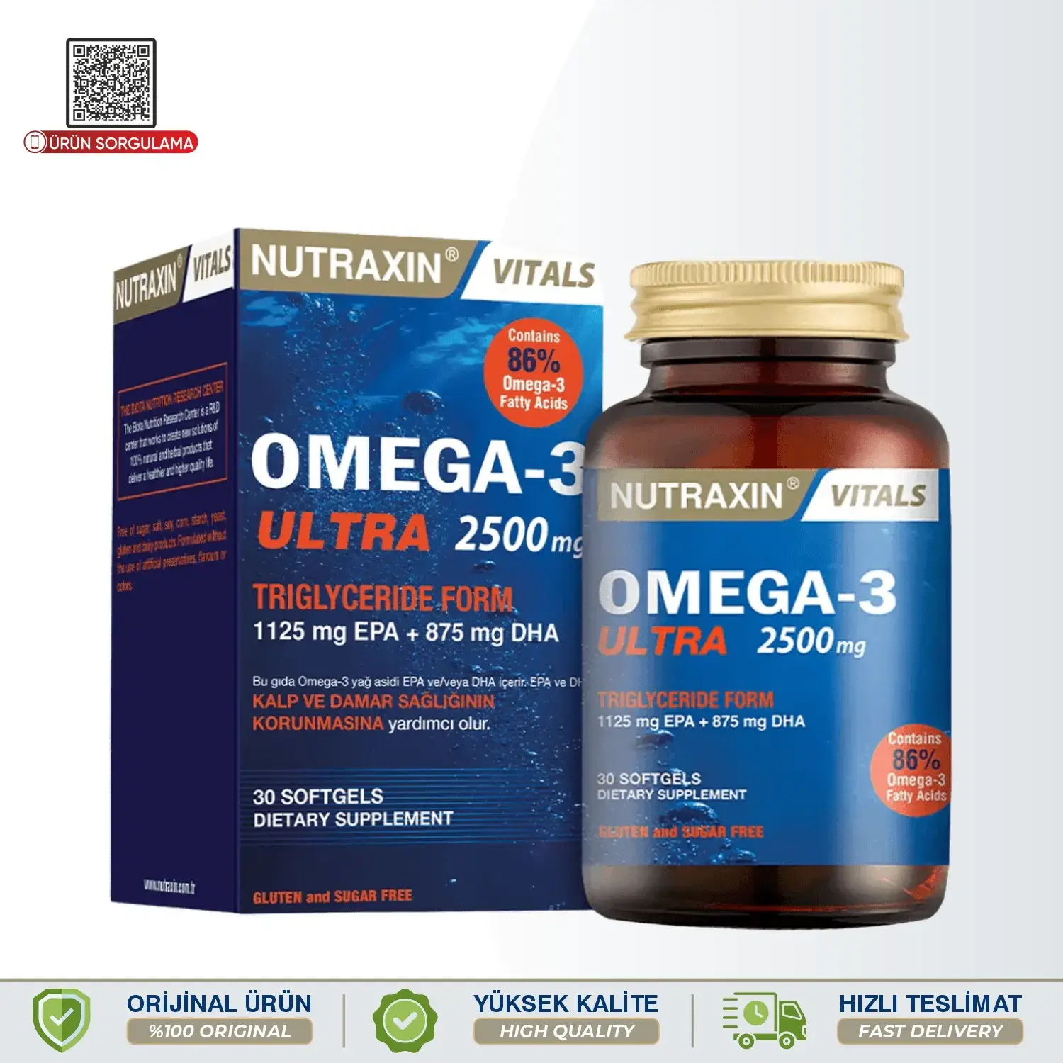 Nutraxin Omega-3 Ultra 2500 mg 30 Softgels