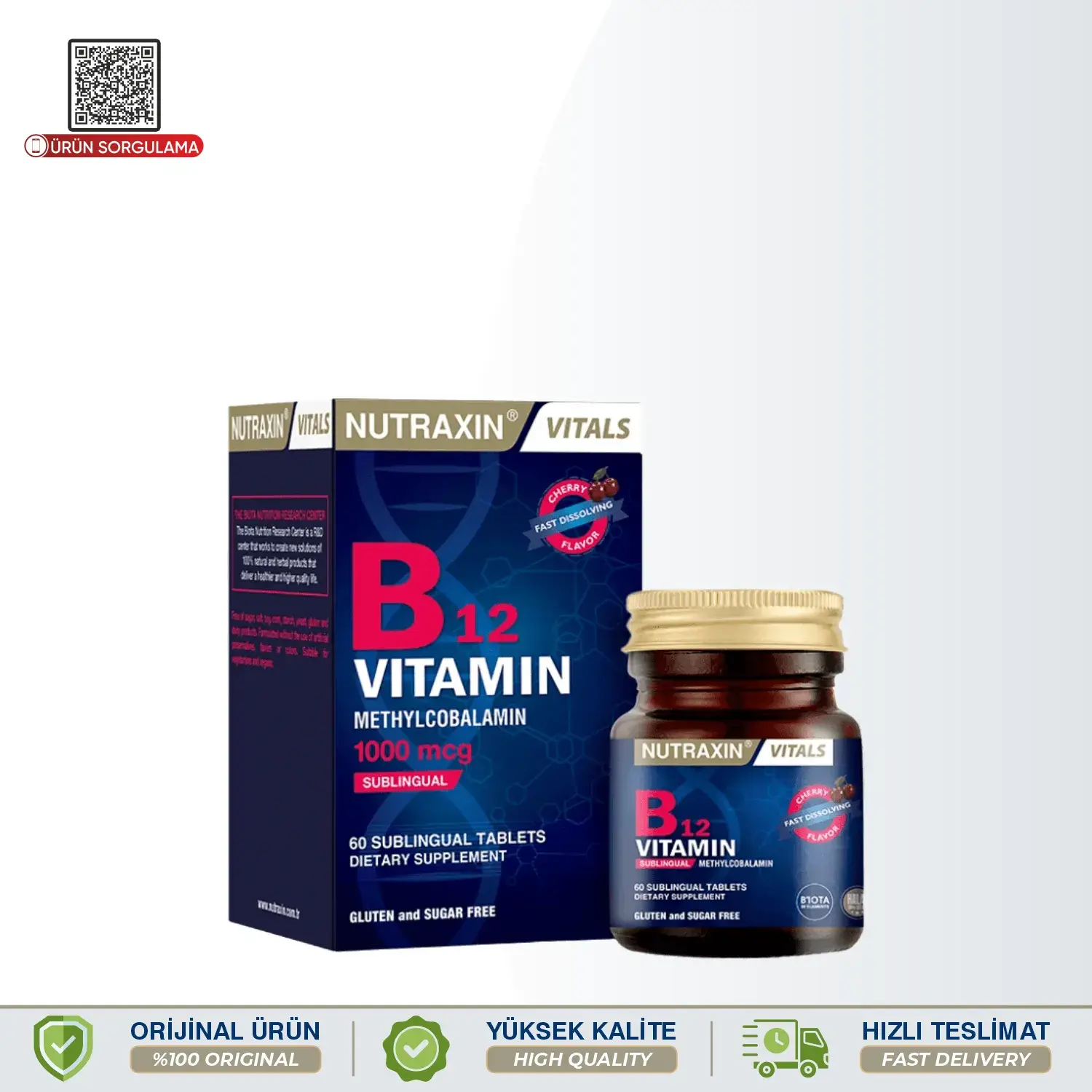 Nutraxin Vitamin B12 Dil Altı (Sublingual) Form 60 Tablet
