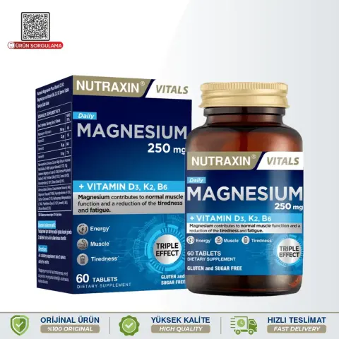 Nutraxin Magnesium Daily (Magnezyum) 250 mg 60 Tablet
