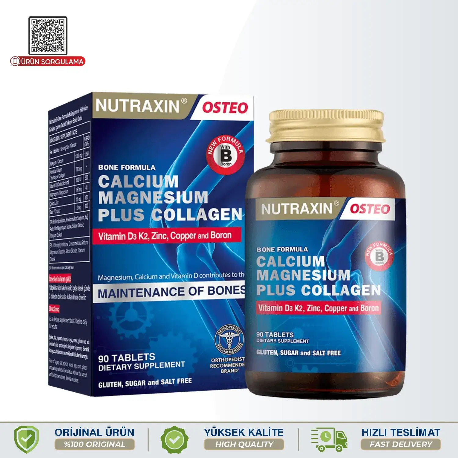 Nutraxin B-One Formula Calcium-Magnesium Plus Collagen 90 Tablet