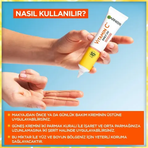 Garnier C Vitamini Parlak Günlük Güneş Koruyucu Yüz Kremi Işıltılı Doku SPF50⁺  40 mL