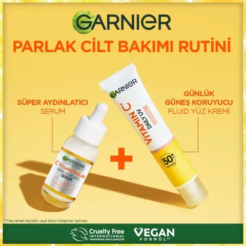 Garnier C Vitamini Parlak Günlük Güneş Koruyucu Yüz Kremi Işıltılı Doku SPF50⁺  40 mL