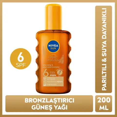 Nivea Sun Bronzlaştırıcı Güneş Yağı Sprey Karoten Özlü Parıltılı 200 mL