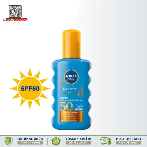 Nivea Sun SPF50 Güneş Koruyucu ve Bronzlaştırıcı Sprey 200 mL