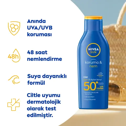 Nivea Sun SPF50+ Koruyucu ve Nemlendirici Güneş Losyonu 200 mL