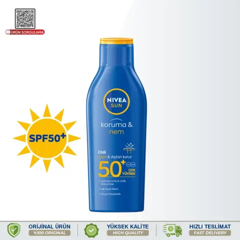 Nivea Sun SPF50+ Koruyucu ve Nemlendirici Güneş Losyonu 200 mL