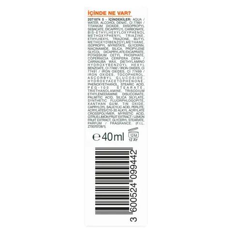 Garnier C Vitamini Wonder Tint SPF50+ 3 Etki 1 Arada Renkli Yüz Güneş Kremi Açık Ton 40 mL