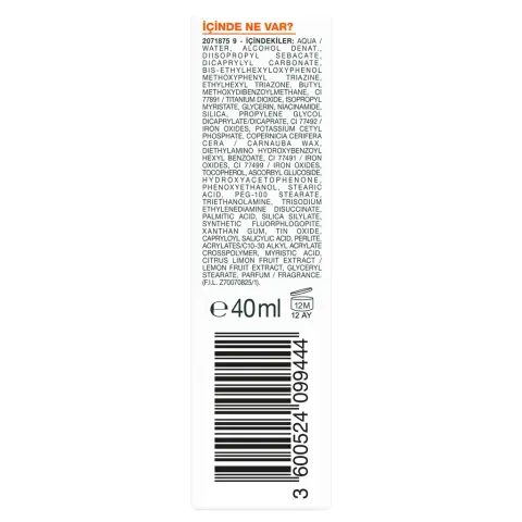 Garnier C Vitamini Wonder Tint SPF50+ 3 Etki 1 Arada Renkli Yüz Güneş Kremi Orta Ton 40 mL