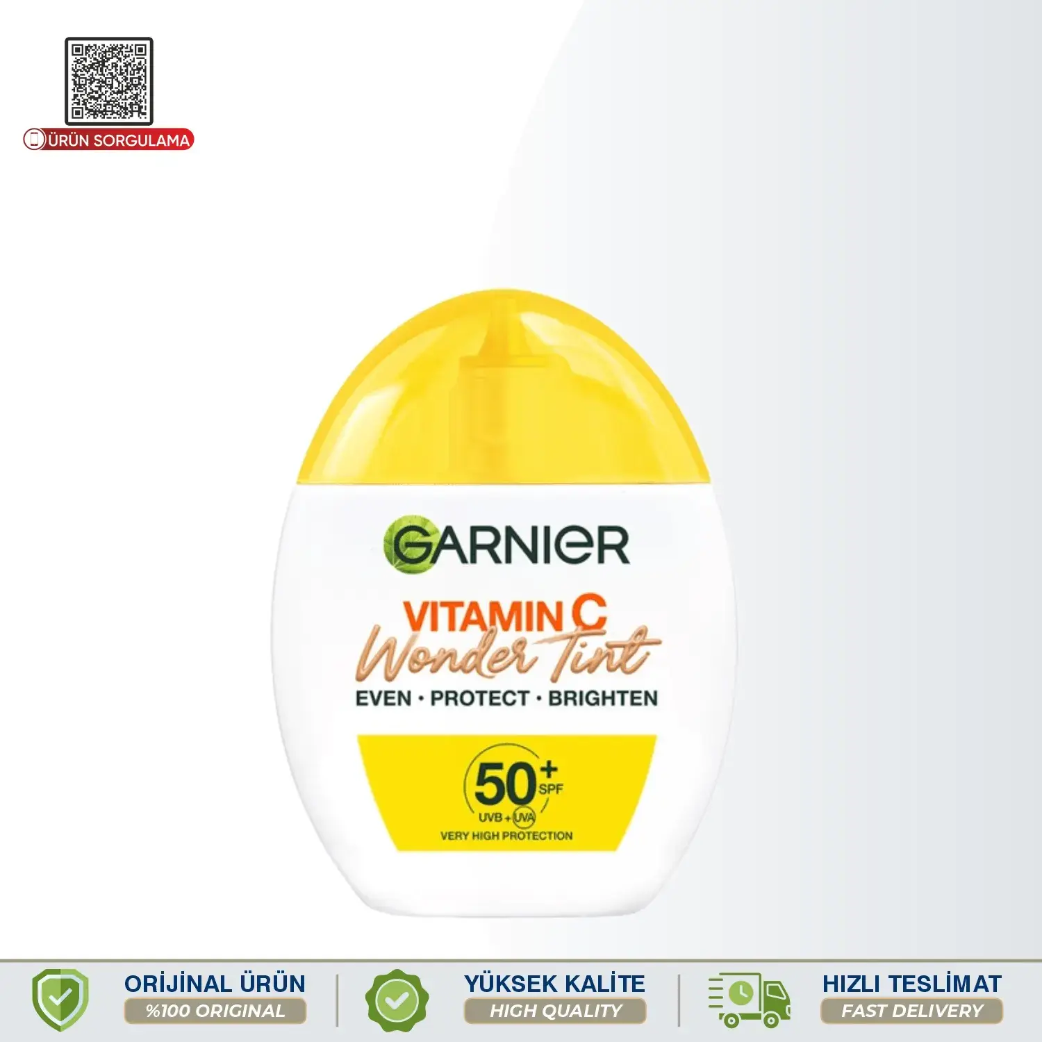 Garnier C Vitamini Wonder Tint SPF50+ 3 Etki 1 Arada Renkli Yüz Güneş Kremi Orta Ton 40 mL