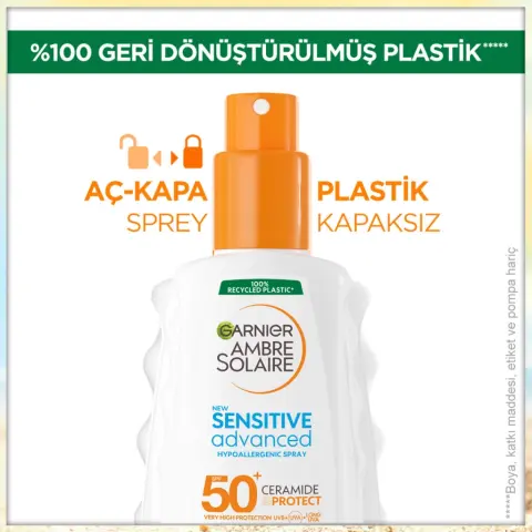 Garnier Ambre Solaire Sensitive Advanced Hipoalerjenik SPF50+ Güneş Koruyucu Sprey 150 mL