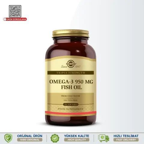 Solgar Omega-3 950 mg Fish Oil 100 Softgels