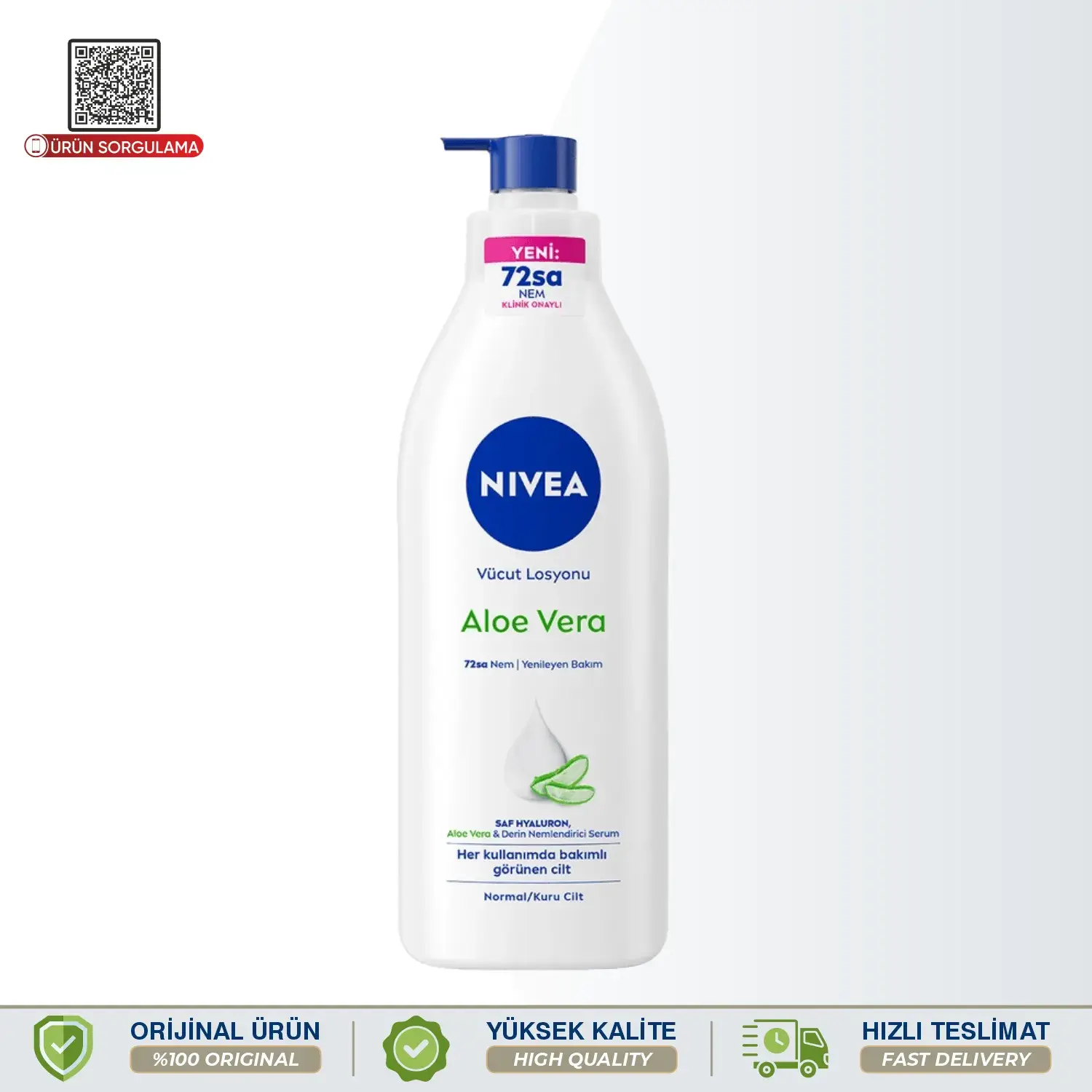 Nivea Aloe Vera 72 Saat Nemlendirici Vücut Losyonu 400 mL