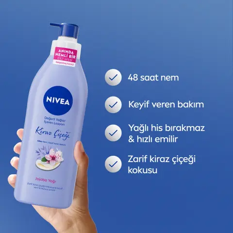 Nivea Kiraz Çiçeği Değerli Yağlar İçeren Vücut Losyonu 400 mL
