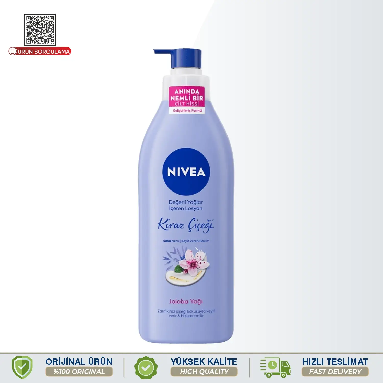 Nivea Kiraz Çiçeği Değerli Yağlar İçeren Vücut Losyonu 400 mL