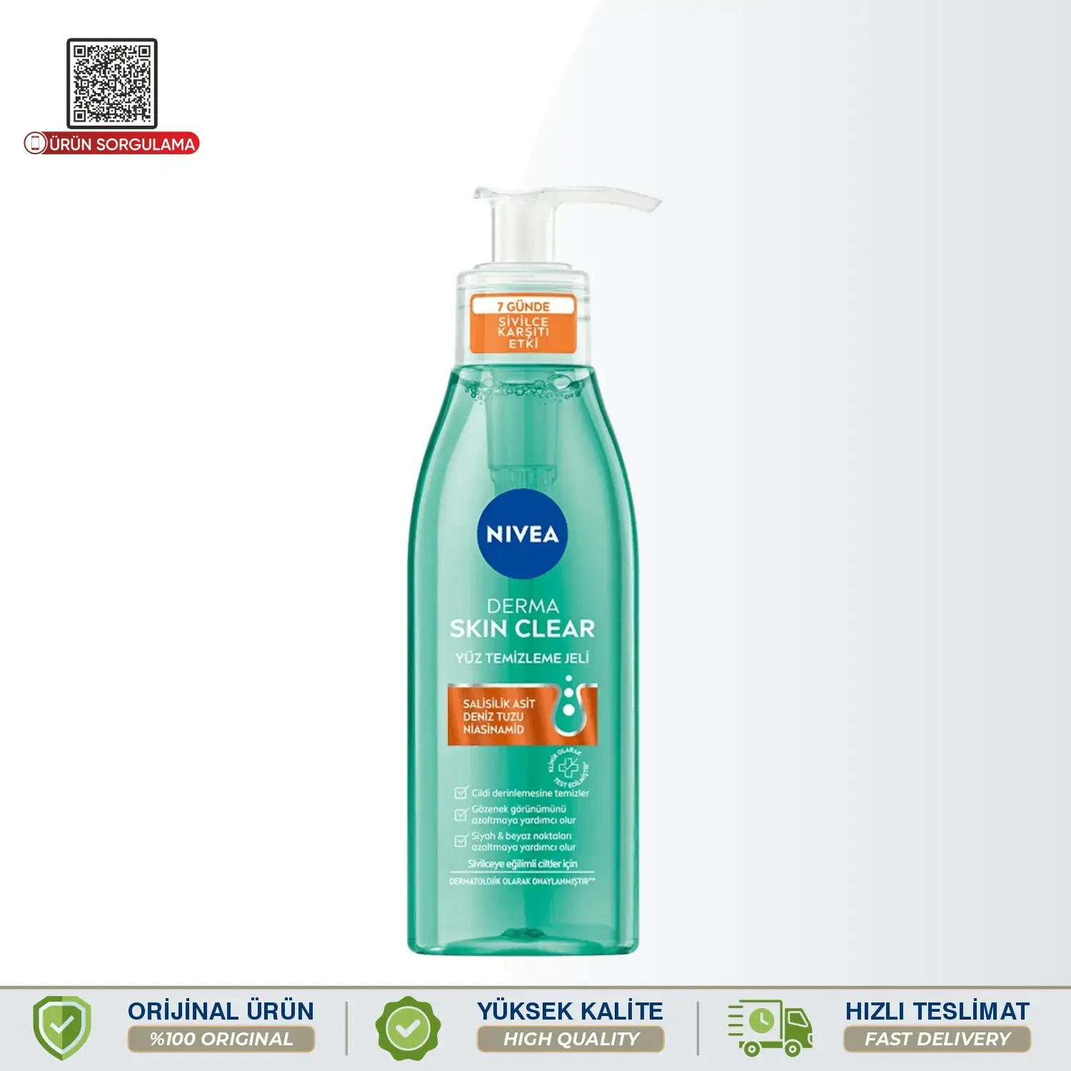 Nivea Derma Skin Sivilce Karşıtı Yüz Temizleme Jeli 150 mL