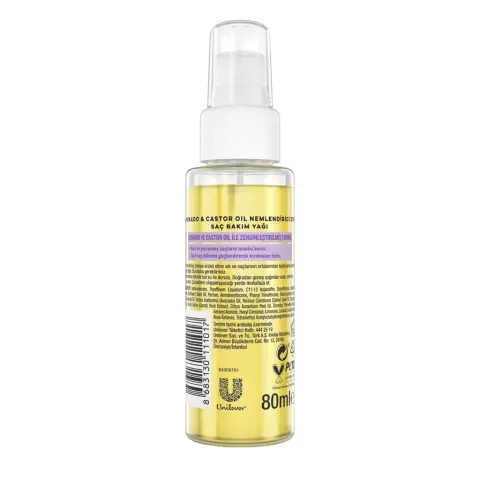 Elidor Avokado & Castor Yağı Nemlendirici Etki Saç Bakım Yağı 80 mL