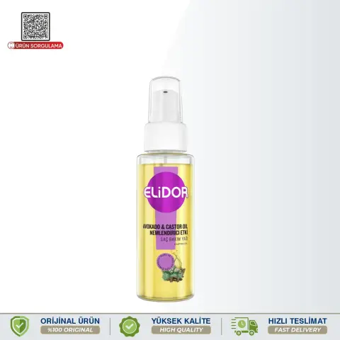 Elidor Avokado & Castor Yağı Nemlendirici Etki Saç Bakım Yağı 80 mL