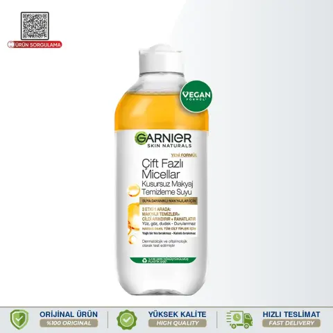 Garnier Çift Fazlı Micellar Kusursuz Makyaj Temizleme Suyu 400 mL