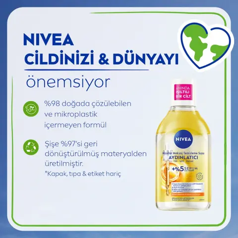 Nivea Micellar Aydınlatıcı Makyaj Temizleme Suyu 400 mL