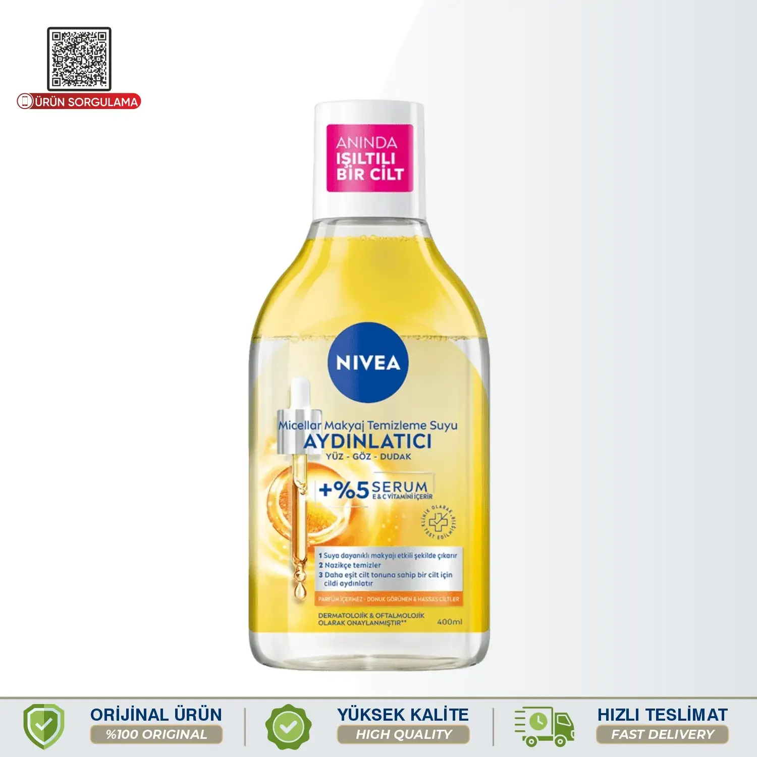 Nivea Micellar Aydınlatıcı Makyaj Temizleme Suyu 400 mL