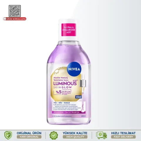 Nivea Micellar Luminous630 Skin Glow Parlaklık Etkili  Makyaj Temizleme Suyu 400 mL