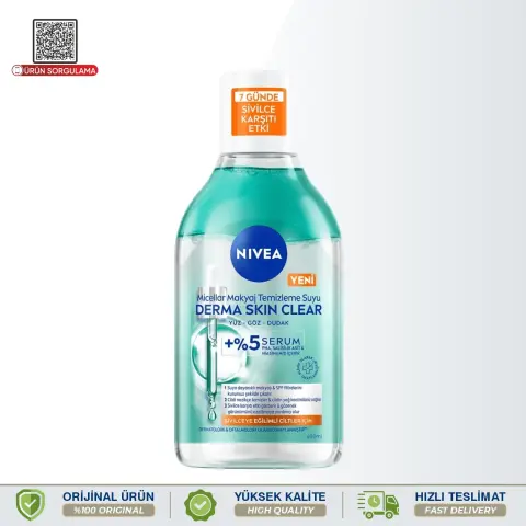 Nivea Micellar Derma Skin Clear Serum Etkili Çift Fazlı  Makyaj Temizleme Suyu 400 mL