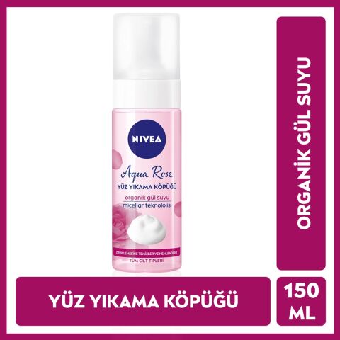 Nivea Aqua Rose Organik Gül Suyu İçeren Yüz Yıkama Köpüğü 150 mL