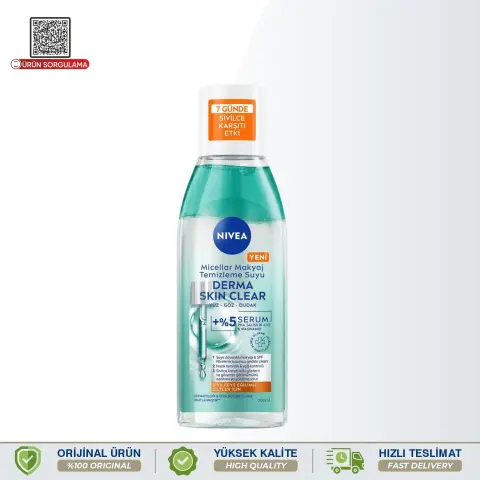 Nivea Micellar Derma Skin Clear Serum Etkili Çift Fazlı Makyaj Temizleme Suyu 200 mL