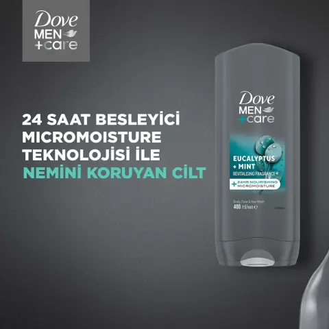 Dove Men +Care 3 in 1 Eucalyptus + Mint Canlandırıcı Duş Jeli 400 mL