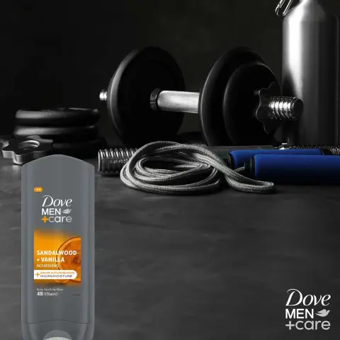 Dove Men +Care 3 in 1 Sandalwood + Vanilla Besleyici Duş Jeli 400 mL