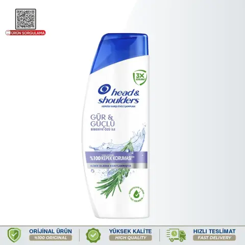 Head & Shoulders Gür ve Güçlü Saçlar Biberiye Özlü Kepeğe Karşı Etkili Şampuan 330 mL