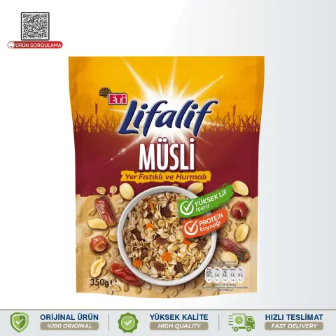Eti Lifalif Yer Fıstıklı Ve Hurmalı Müsli 350 g