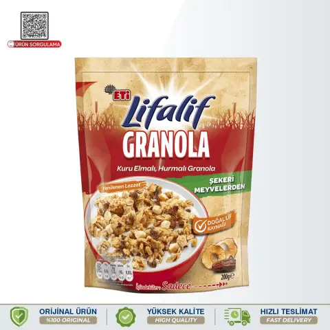 Eti Lifalif Kuru Elmalı, Hurmalı Granola 200 g