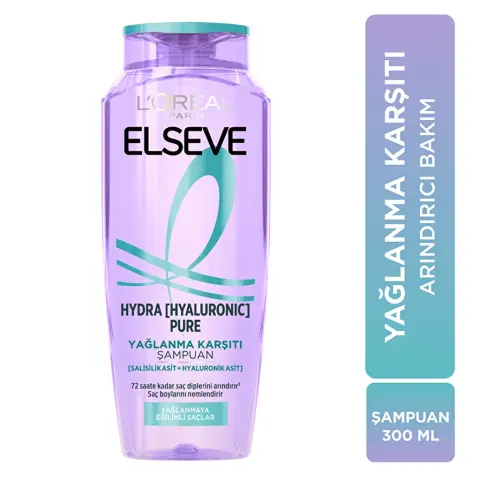 Elseve Hydra Hyaluronic Pure Yağlanma Karşıtı Arındırıcı Şampuan 300 mL